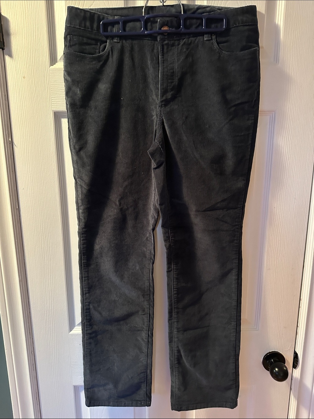 L.L. Bean Women's Blue Straight-Leg Corduroy Pants